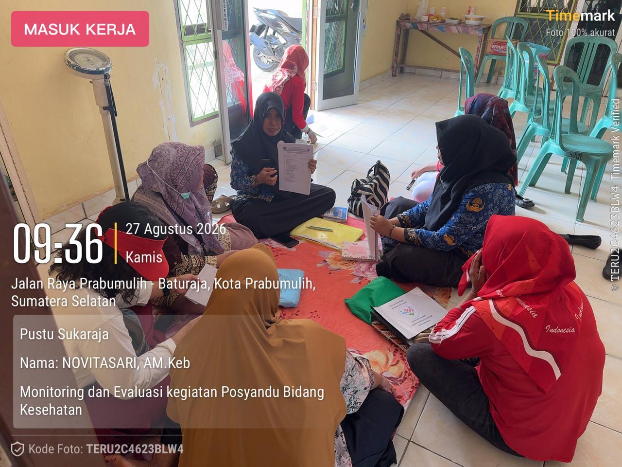 Kegiatan Monitoring dan Evaluasi Kegiatan Posyandu Bidang Kesehatan di Pustu ILP Sukaraja